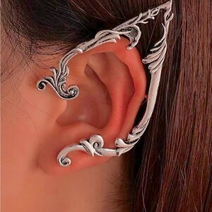 1 pc - Silver Arabesque Fairy / Elf Pierced Ear Cuff